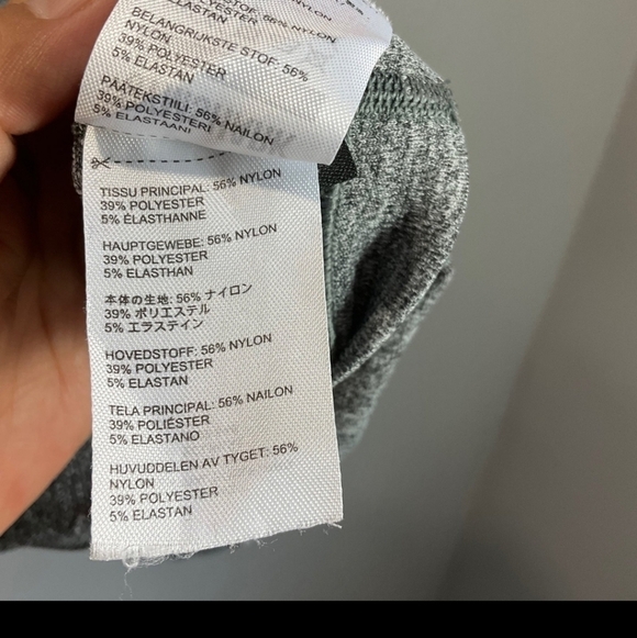 Gymshark Flex High Waisted Leggings - Charcoal Marl/Teal, Size Small B37 - Picture 10 of 10